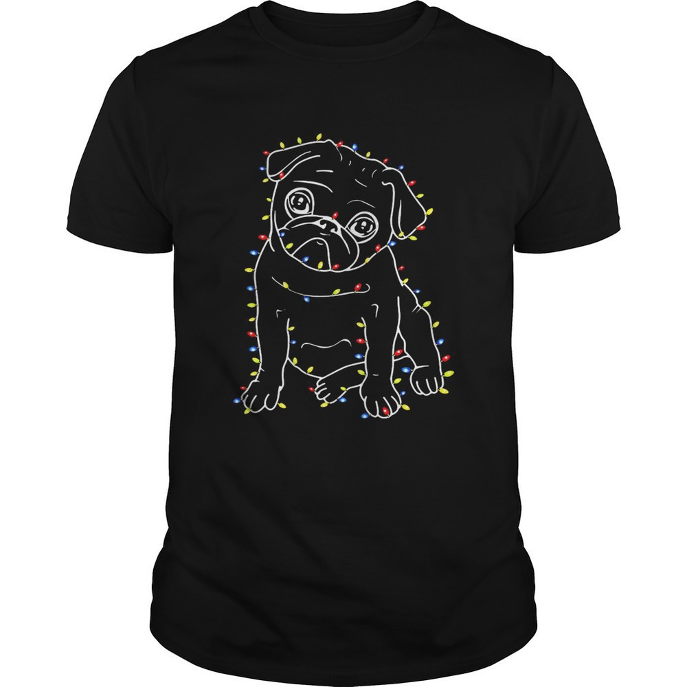 Pug Christmas Lights Xmas Shirt
